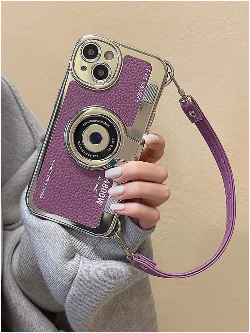 QoKcoahn Case Compatible with iPhone 13 Pro Max,Cute 3D Vintage Camera Phone Case with Hand Strap Unique Cool Silicone TPU Case Shockproof Protective Case Women Girls for iPhone 13 Pro Max - Image 5