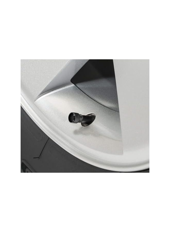 S-TOP Aluminum Alloy Black Car Tire Valve Covers, Dust-proof and Airtight Cover 4 Pcs - Image 1