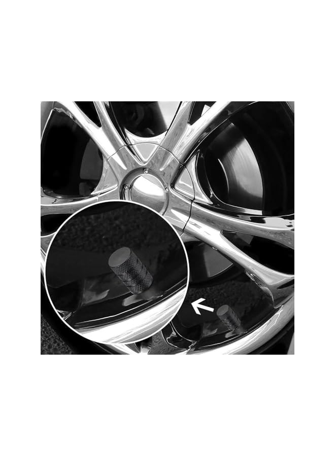 S-TOP Aluminum Alloy Black Car Tire Valve Covers, Dust-proof and Airtight Cover 4 Pcs - Image 3