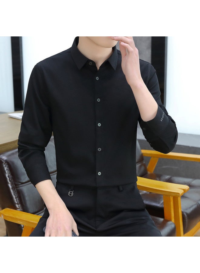 Fapai Men's Shirt Best-seller Long Sleeve Seamless Shirt Turn-down Collar Business Casual Men's Top - Image 4