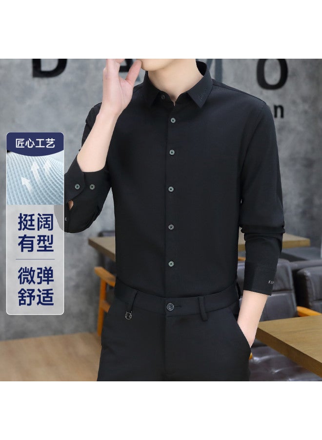 Fapai Men's Shirt Best-seller Long Sleeve Seamless Shirt Turn-down Collar Business Casual Men's Top - Image 2