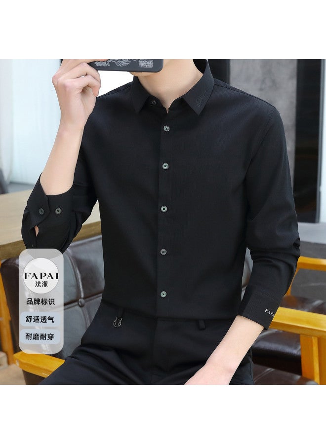 Fapai Men's Shirt Best-seller Long Sleeve Seamless Shirt Turn-down Collar Business Casual Men's Top - Image 3