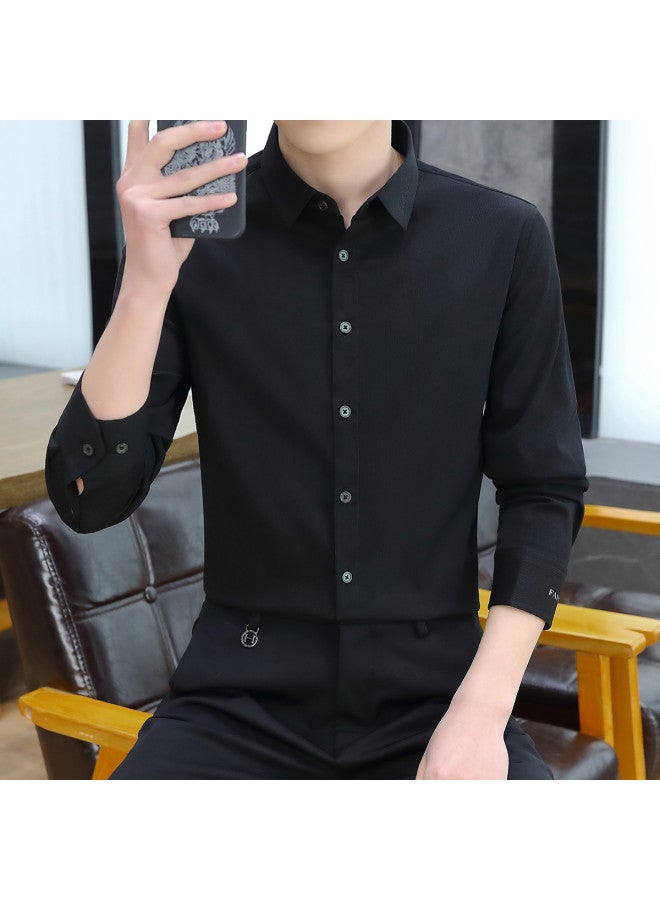 Fapai Men's Shirt Best-seller Long Sleeve Seamless Shirt Turn-down Collar Business Casual Men's Top - Image 5