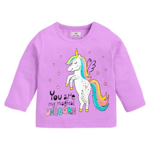 Kuchipoo Girls Regular Fit Full Sleeves Cotton T-Shirts (KUC-TSHRT-506, 6-7 Years, Multi-Colored) - Image 4