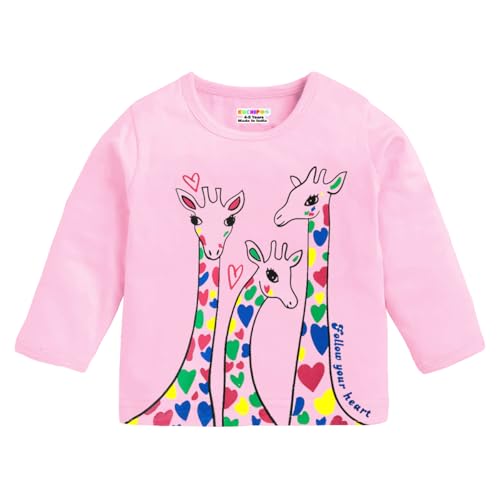 Kuchipoo Girls Regular Fit Full Sleeves Cotton T-Shirts (KUC-TSHRT-506, 6-7 Years, Multi-Colored) - Image 3