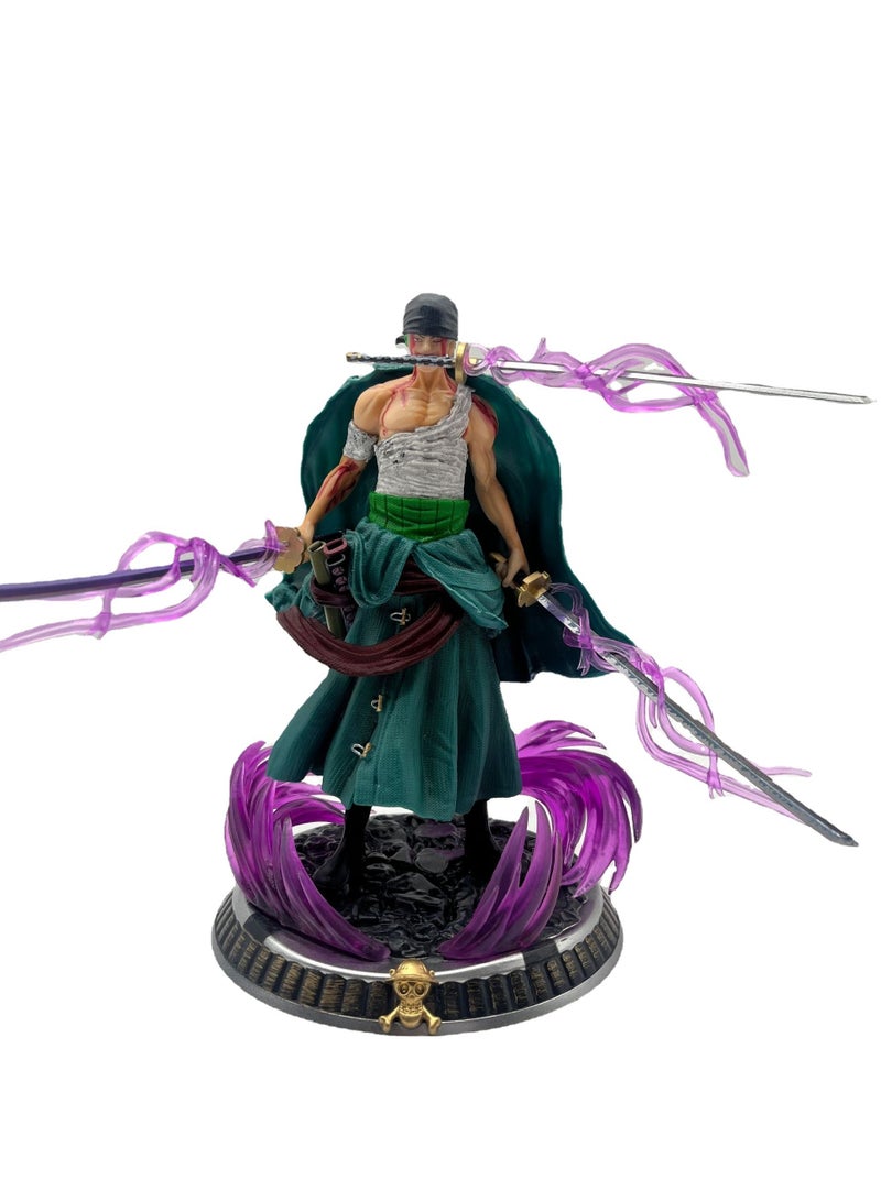 One Piece GK Mini Bloodshed Zoro — Three-Sword Style Special Edition Scene Anime Statue Figure (21.5cm)  - Image 1
