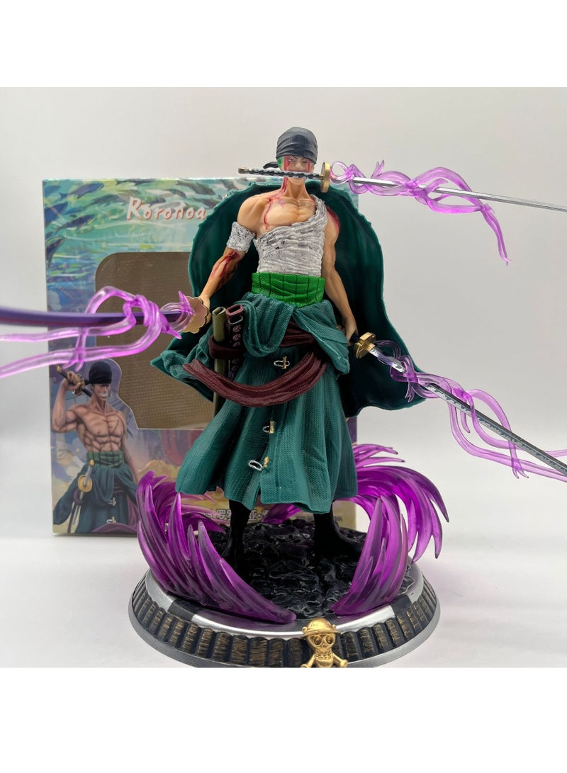 One Piece GK Mini Bloodshed Zoro — Three-Sword Style Special Edition Scene Anime Statue Figure (21.5cm)  - Image 2