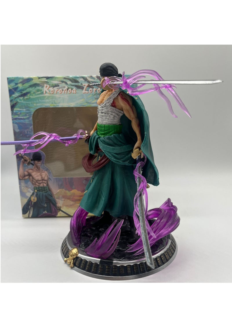 One Piece GK Mini Bloodshed Zoro — Three-Sword Style Special Edition Scene Anime Statue Figure (21.5cm)  - Image 3