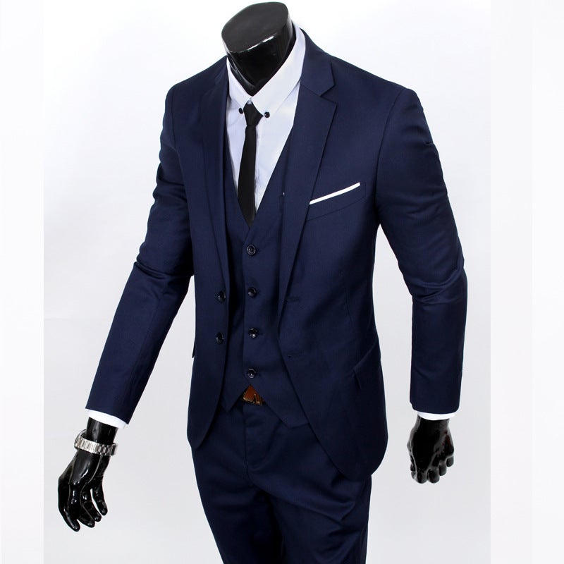 2019 autumn new two-button business casual suit three-piece suit suit 1812-XY05-P180 - Image 1