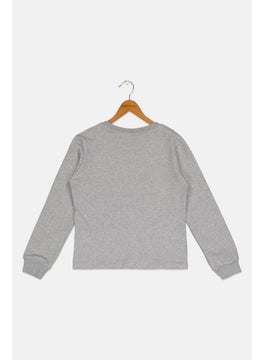FILA Kids Girl Sportswear Fit Long Sleeves Outdoors Sweatshirts, Grey  - Image 2