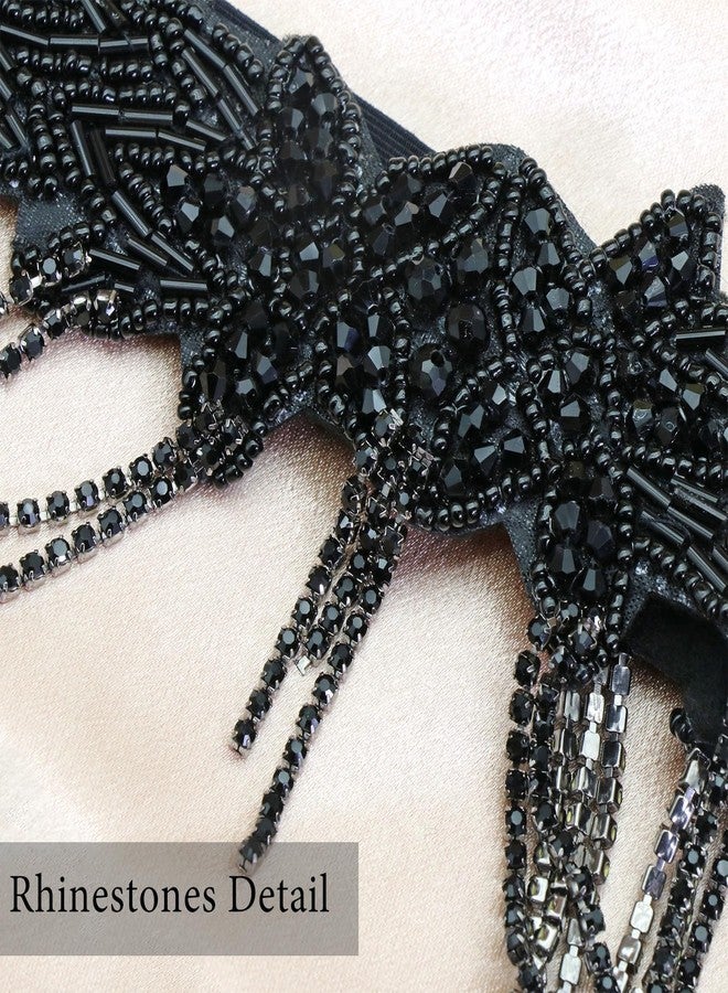 VENOFEN 1920s Black Flapper Headpiece Great Gatsby Headband Roaring 20s Headpiece Vintage 20s Flapper Accessories for Women and Girls - Image 5