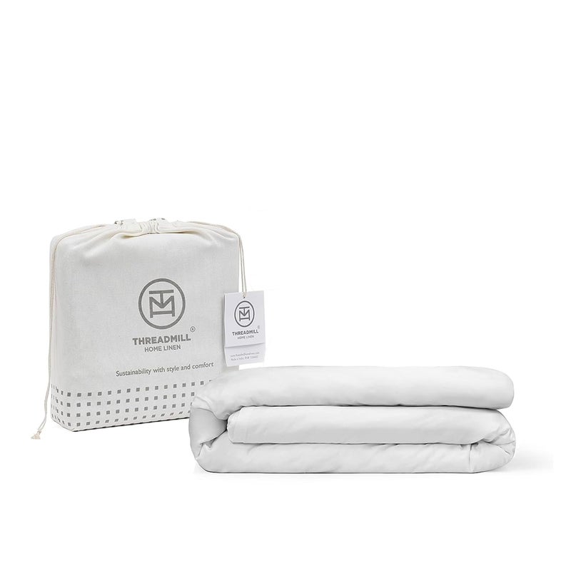 Threadmill White Cotton Duvet Cover King Size Breathable Comforter Cover Soft 1Piece Cotton King Duvet Cover Hotel Style Light Weight with Strong Button Closure  Corner Ties Fits Cal King Duvet