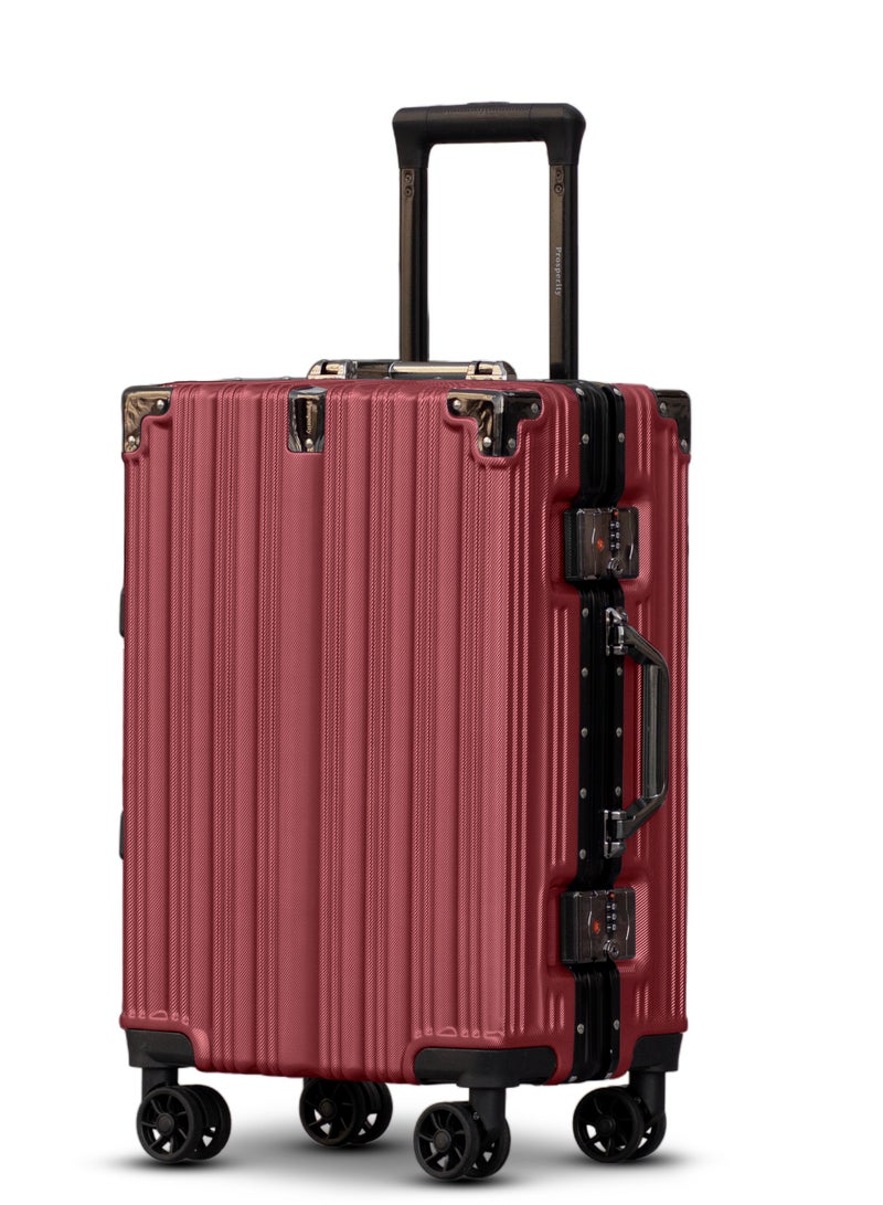 ZAAPPY prosp 20 Inch (7-10KG) Cabin Size Aluminum Frame Unbreakable Fashion Travel Trolley Luggage, Polycarbonate Hard Shell Suitcase with 360° Double Spinner Wheels - Image 1