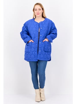 Threadbare Women Petite Quilted Puffer Jacket, Royal Blue  - Image 4