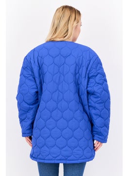 Threadbare Women Petite Quilted Puffer Jacket, Royal Blue  - Image 2