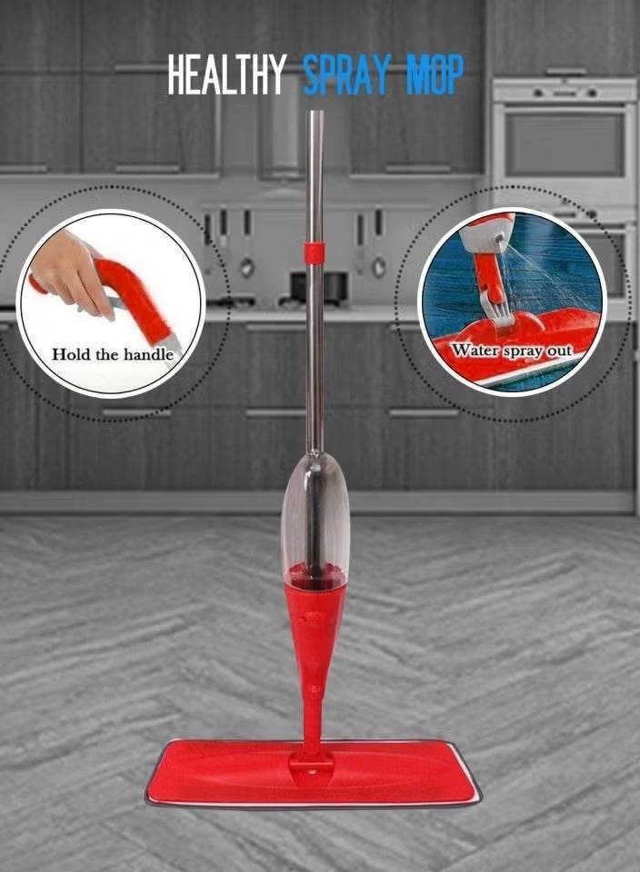 ممسحة بخاخ لتنظيف الأرضيات مع وسادة قابلة للغسل وبخاخ قابل لإعادة التعبئة، ممسحة رطبة وجافة، أدوات تنظيف الأرضيات الخشبية الصلبة، ممسحة مسطحة لتنظيف الأرضيات وكنسها - Image 3