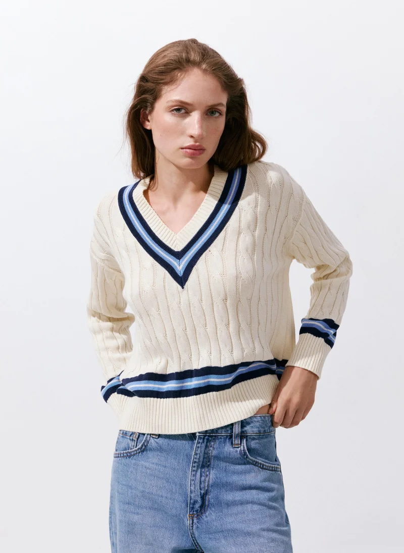 Mango Braided Knitted Sweater