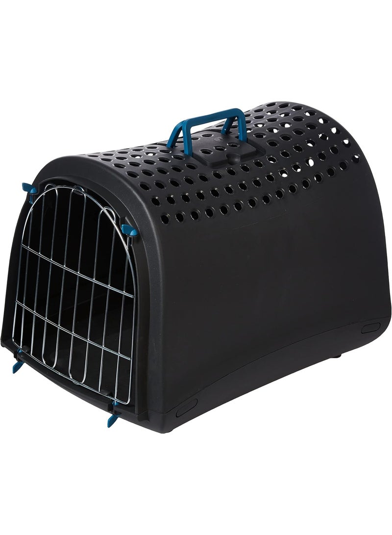 Imac Linus Pet Carrier for Cats & Dogs – Second Life Plastic 50 × 32 × 34.5cm – Black - Image 1
