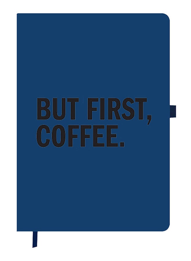 Theodor Designer A5 Thick Blue Hardcover Notebook Coffee First - Image 1