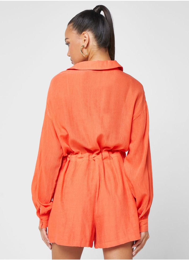 In the style Tie Waist Detail Playsuit  - Image 2