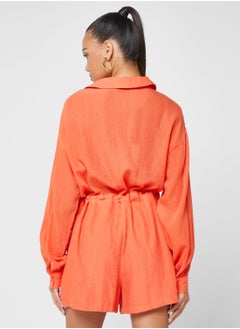 In the style Tie Waist Detail Playsuit  - Image 2