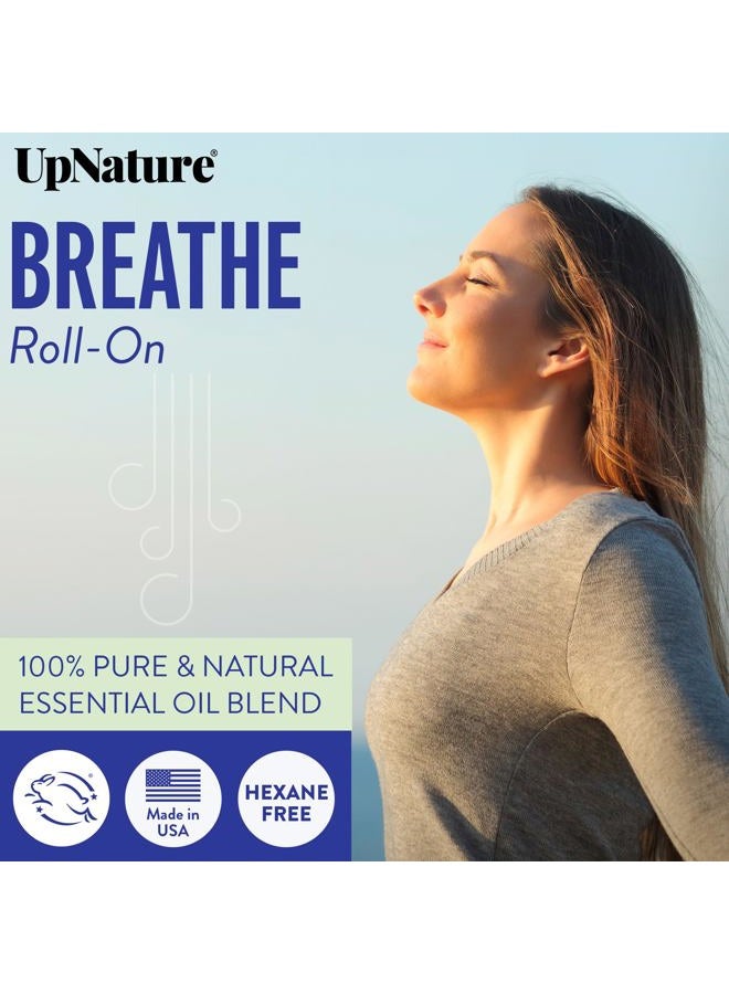upnature Breathe Essential Oil Roll On Blend – Natural Breathing Support - Premium Quality Essential Oils for Skin - Pure Blend of Peppermint, Tea Tree & Eucalyptus Oil  - Image 2