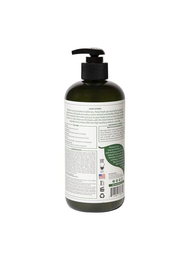 Petal fresh Pure Energizing & Rosemary Mint Bath Shower Gel 475 Ml ; Sulphate Color & Paraben Free ; All Natural Certified Organic; 100% Vegan & Cruelty Free  - Image 3