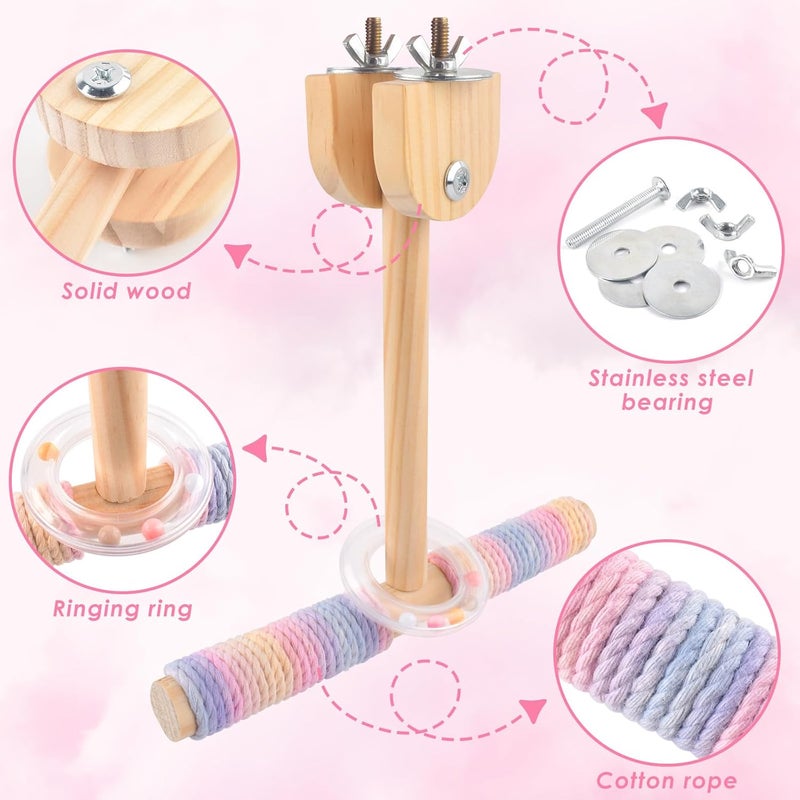 Bissap Bird Stand Perch Toy, Parakeet Wooden Exercise Shake Standing Pole Training Perches for Small Medium Budgies Cockatiel Conure Quaker Lovebird Hanging Bird Cage Accessories - Image 3