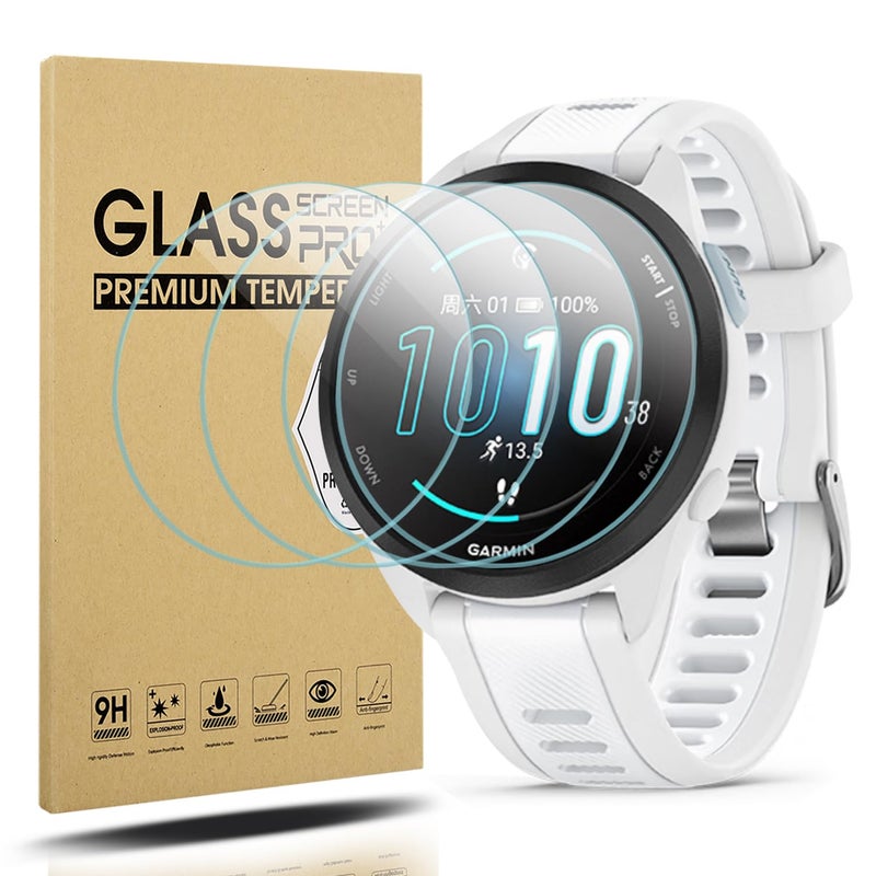Diruite Pack of 4 Screen Protectors for Garmin Forerunner 165/165 Music, HD Anti-Scratch Tempered Glass, Smartwatch Protection - Image 1
