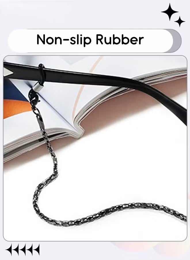 4Pcs Metal Glasses Chains for Men Women, Eyewear Strap Holders Hanging Neck Rope Windproof Mask Lanyard Eyeglasses Accessory, 75cm - Image 4