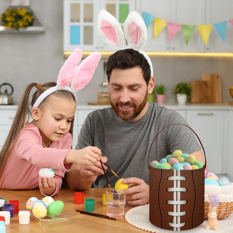 FXOCSHE FXOLCSHE Easter BasketsFootball BasketEaster rugbyToy OrganizerKids Toys Storage BusketWaterproof Gift BasketFootball Room Decor for HomeRugby football - Image 2