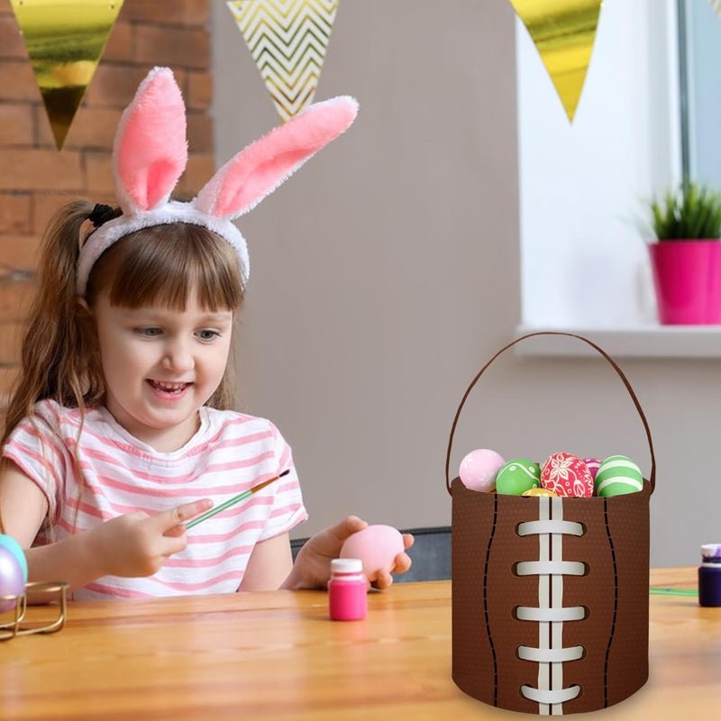 FXOCSHE FXOLCSHE Easter BasketsFootball BasketEaster rugbyToy OrganizerKids Toys Storage BusketWaterproof Gift BasketFootball Room Decor for HomeRugby football - Image 5