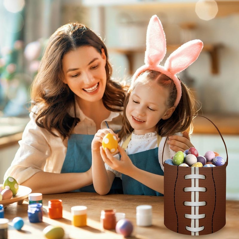 FXOCSHE FXOLCSHE Easter BasketsFootball BasketEaster rugbyToy OrganizerKids Toys Storage BusketWaterproof Gift BasketFootball Room Decor for HomeRugby football - Image 4