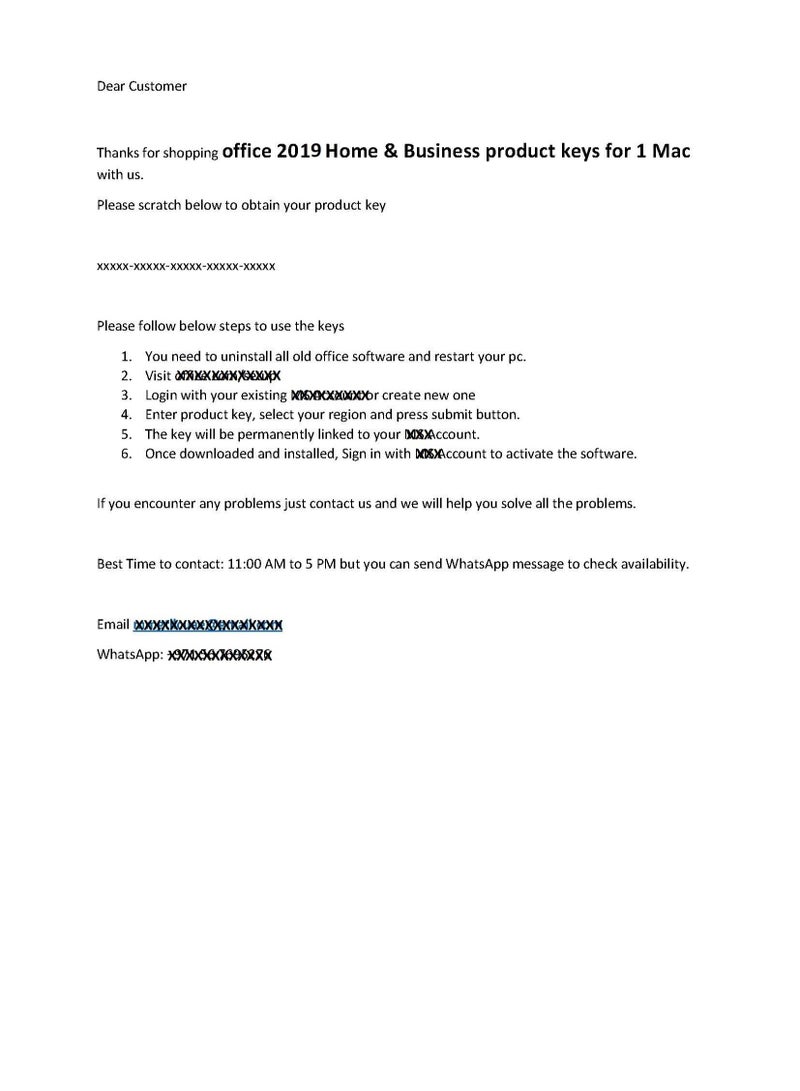 Office 2019 Home and Business Lifetime Subscription for Mac