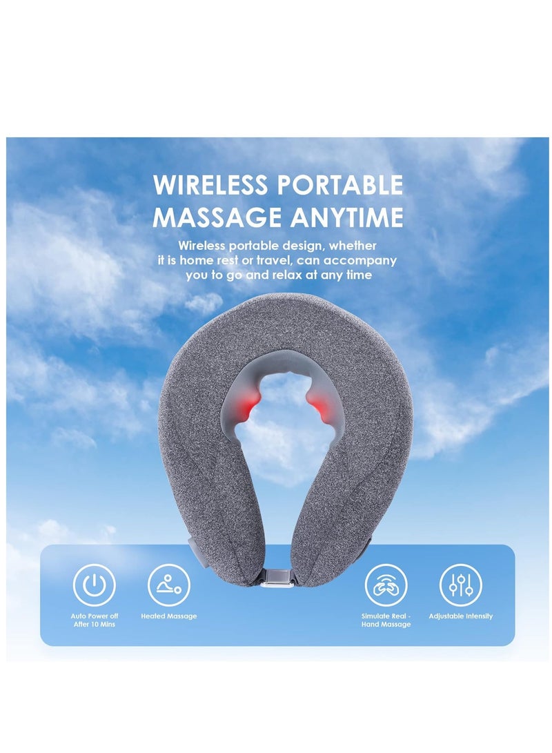 SYOSI Electric Neck Massager with Heat for Pain Relief  Intelligent Neck Massager with 6 Modes Deep Tissue Trigger Point Neck Massager for Home  Outdoor Office Relax Gift for Her Him Friend Dad Mom - Image 3