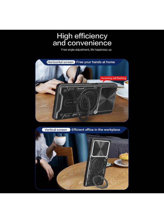 اس-توب جراب لهاتف Realme C61 / C63 CD مزود بحامل مغناطيسي منزلق من مادة Camshield - Image 5