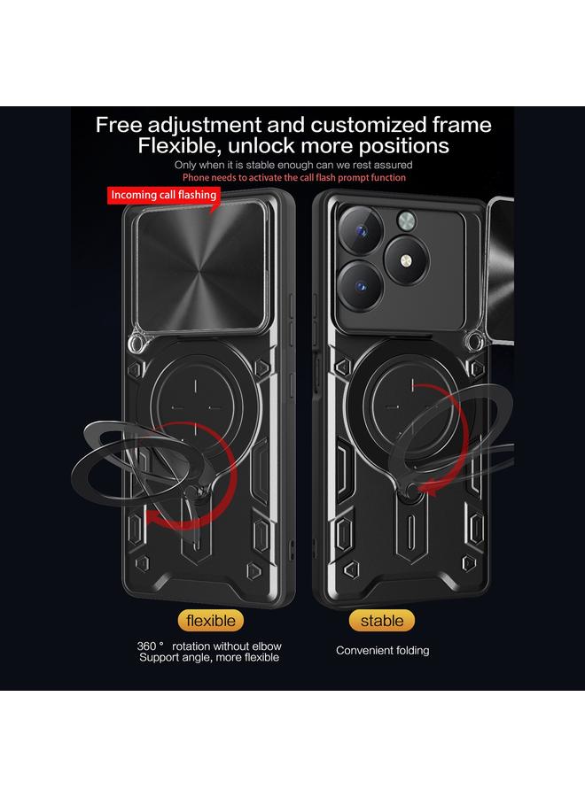 اس-توب جراب لهاتف Realme C61 / C63 CD مزود بحامل مغناطيسي منزلق من مادة Camshield - Image 4