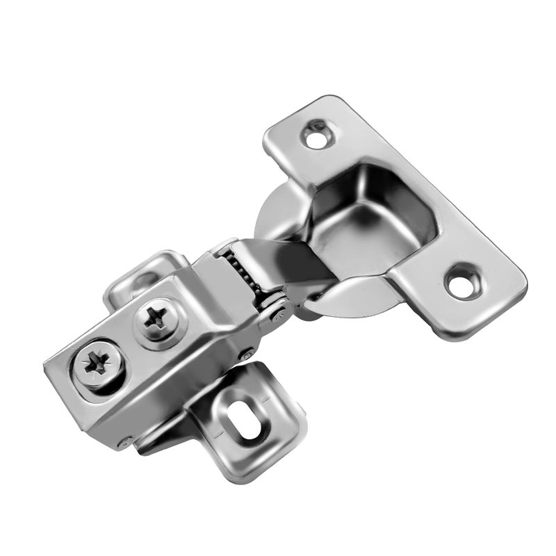 Berta 10 Pack 58 Overlay Hinges 45mm Stainless Steel Quiet 3D Soft Close Concealed for Face Frame Door Frameless Door 105 Open Angle Kitchen Replacement Self Closing Hidden Satin Nickel