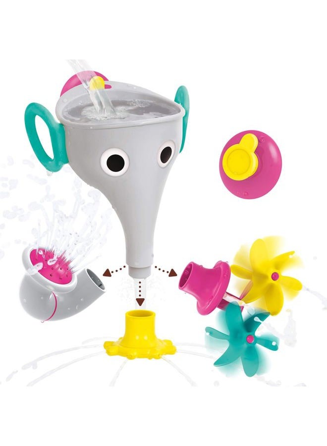 Yookidoo Elephant Trunk Funnel Baby Bath Toy - FunEleFun Fill ‘N' Sprinkle - Fun and Imaginative Play with 3 Interchangeable Trunk Accessories for Ages 18m+ (Grey) - Image 1