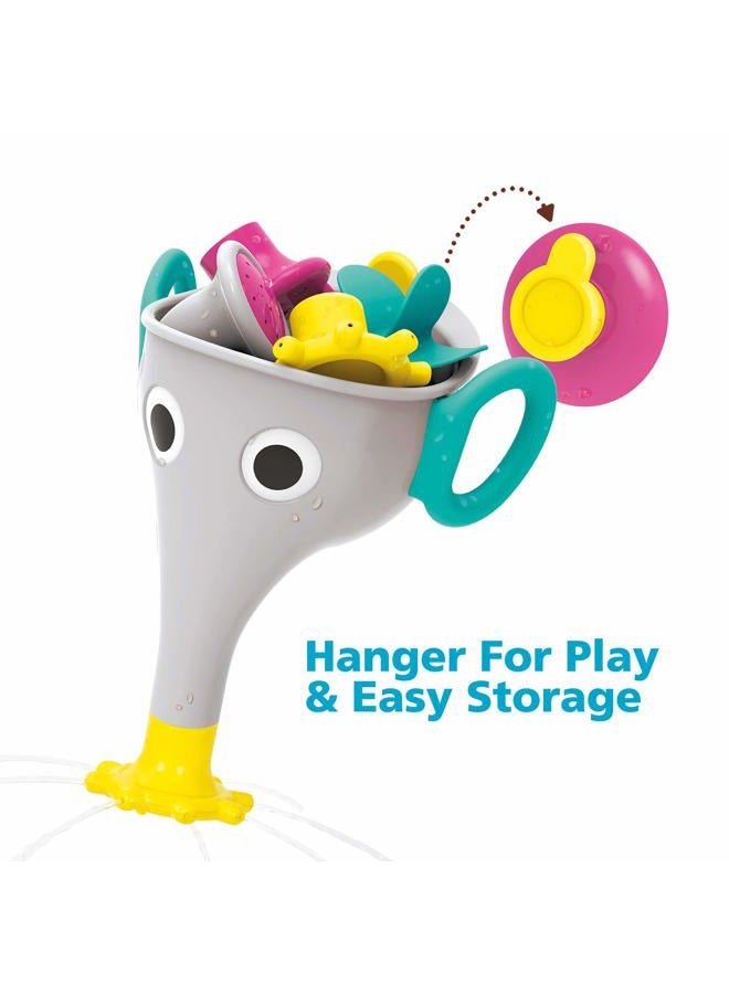 Yookidoo Elephant Trunk Funnel Baby Bath Toy - FunEleFun Fill ‘N' Sprinkle - Fun and Imaginative Play with 3 Interchangeable Trunk Accessories for Ages 18m+ (Grey) - Image 4