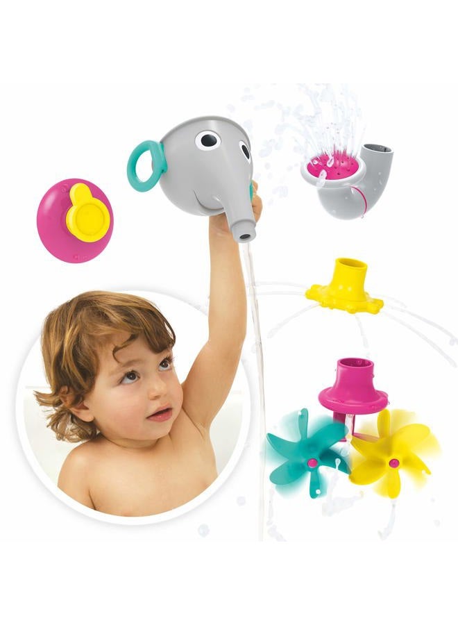 Yookidoo Elephant Trunk Funnel Baby Bath Toy - FunEleFun Fill ‘N' Sprinkle - Fun and Imaginative Play with 3 Interchangeable Trunk Accessories for Ages 18m+ (Grey) - Image 5