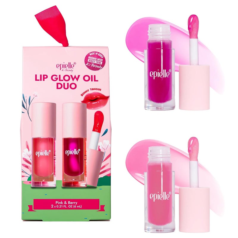Epielle Lip Glow Oil Duo Berry  Pink 2 x 021 fl oz