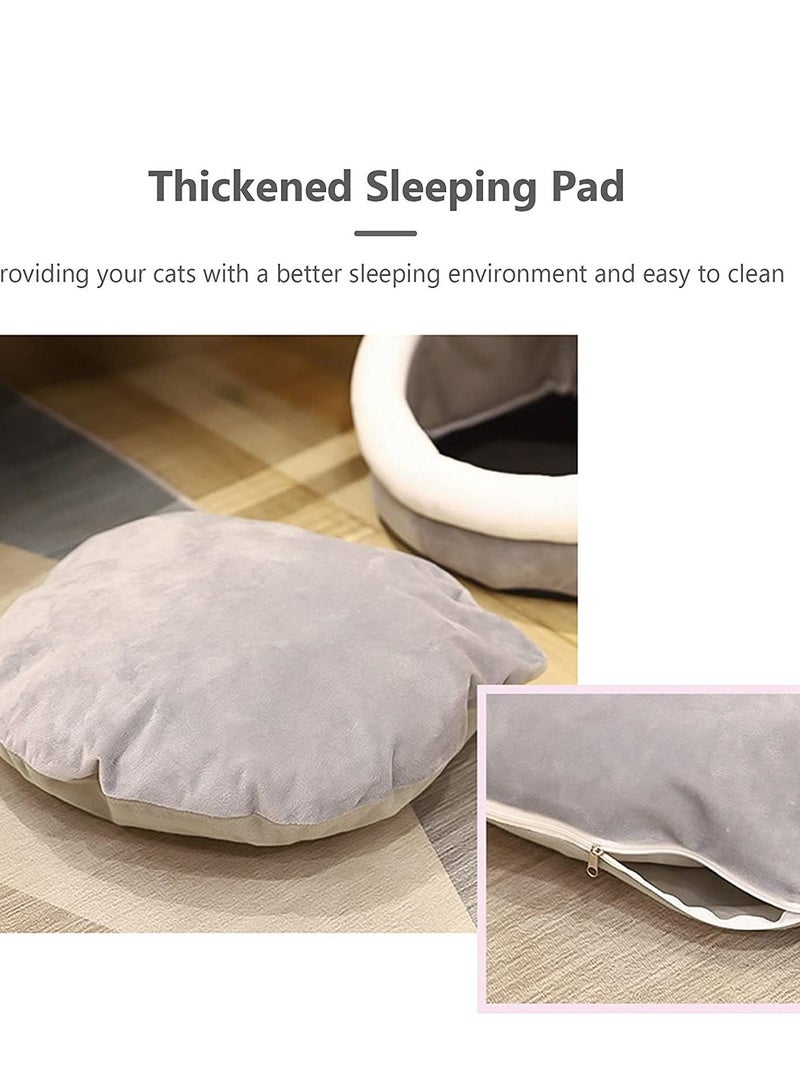 Cat Beds for Indoor Cats Cat Bed Cave with Removable Washable Cushioned Pillow Soft Plush Premium Cotton No Deformation Pet Bed Roomy Bear Cat House Design Multiple Sizes M - Image 4