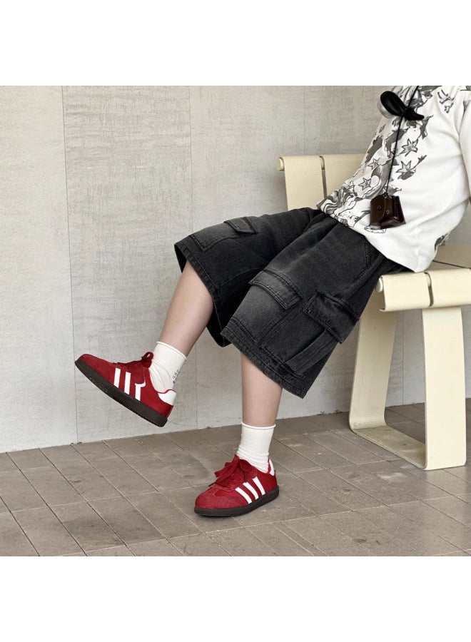 Boys' Pants Summer  New Style Children's Casual Workwear Shorts Denim Shorts For Older Kids Five-point Pants - Image 3