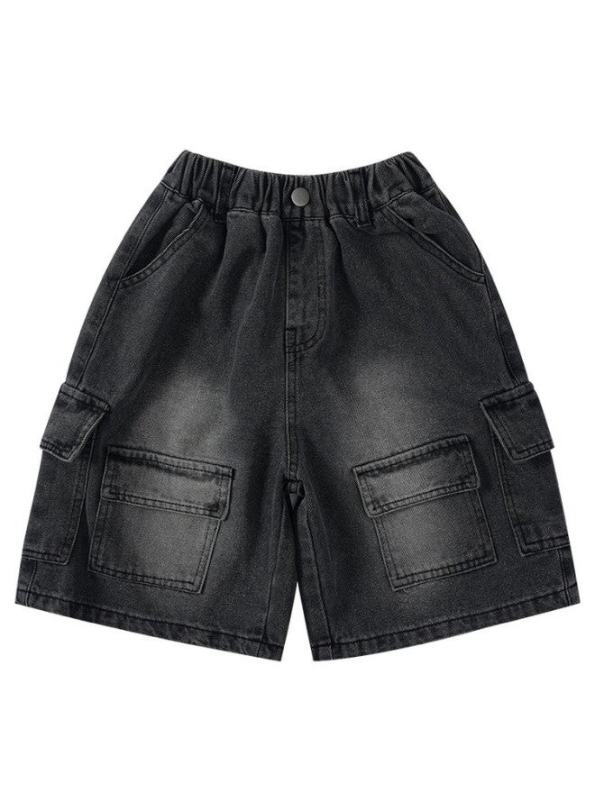 Boys' Pants Summer  New Style Children's Casual Workwear Shorts Denim Shorts For Older Kids Five-point Pants - Image 5