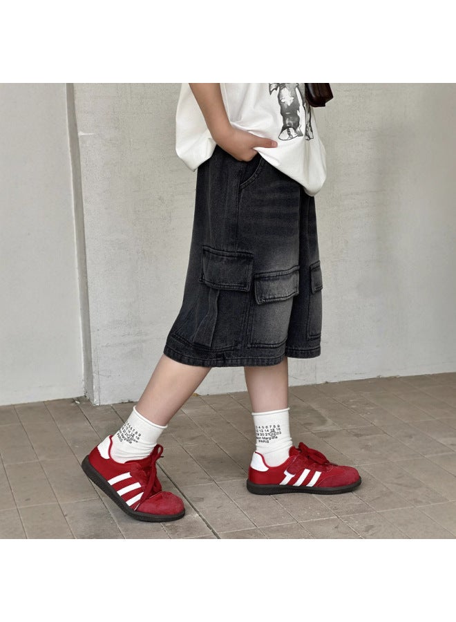 Boys' Pants Summer  New Style Children's Casual Workwear Shorts Denim Shorts For Older Kids Five-point Pants - Image 4