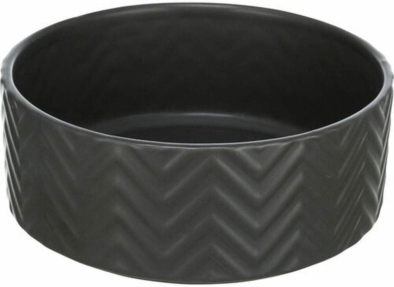 Trixie Wavy Pattern Ceramic Dog Bowl - Black 16cm - Image 2