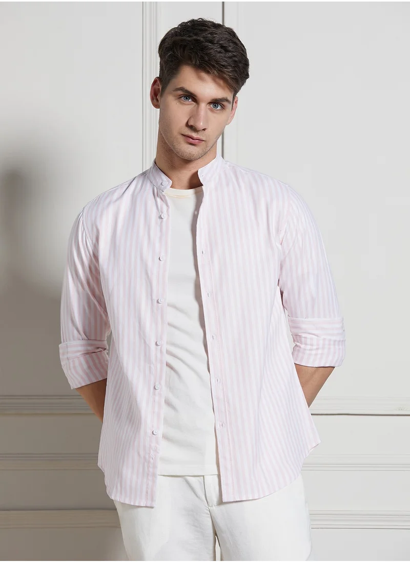 دينيس لينغو Pink Casual Shirt for Men - Regular Fit, Trendy