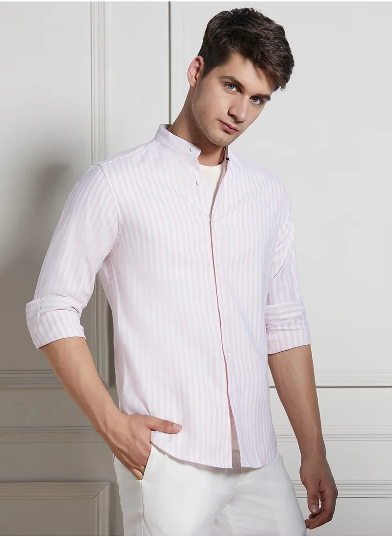 دينيس لينغو Pink Casual Shirt for Men - Regular Fit, Trendy