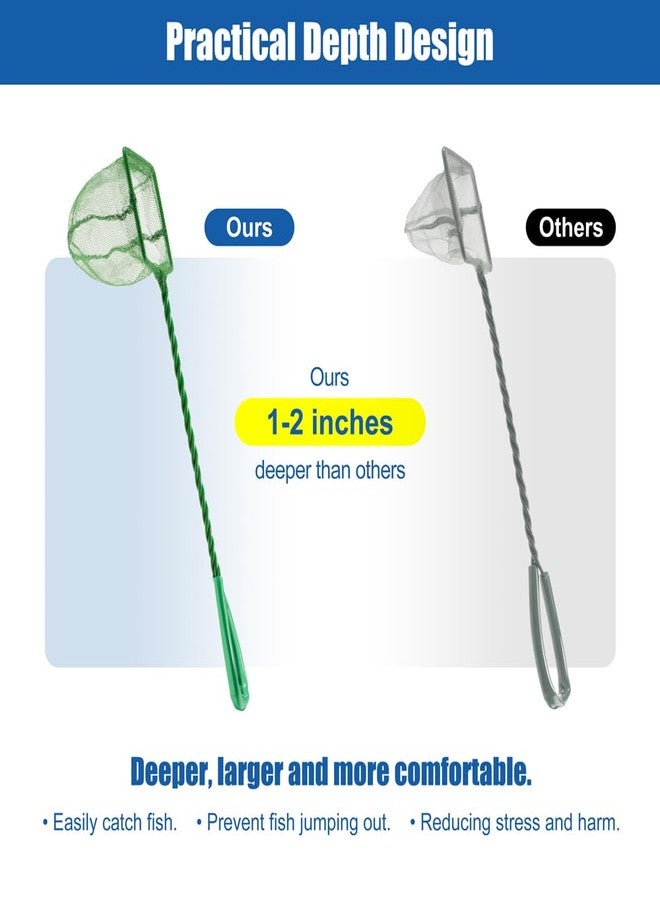 Novique Aquarium Fish Net Small Betta Fish Tank Cleaning Net Sludge Food Residue Wastes Skimmer with Soft Fine Mesh and Braided Matal Handle for Small Ponds and Pools(3 inch) - Image 3